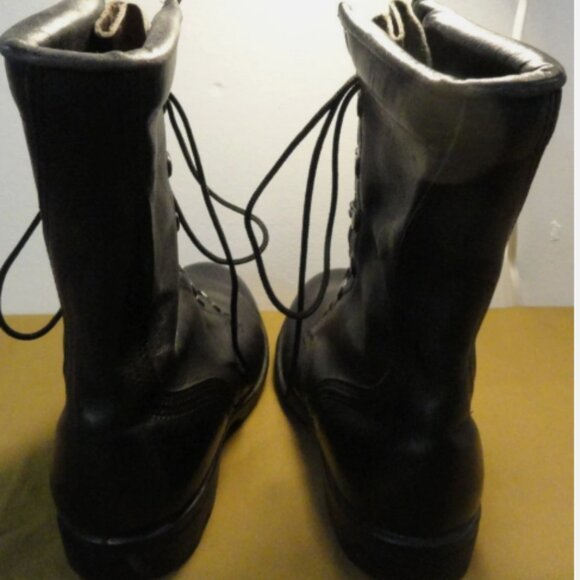 1987 US MILITARY RO-SEARCH BLACK POLISHED LEATHER COMBAT BOOTS 5R LD 6980 main image 6